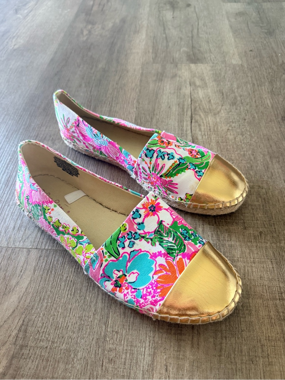 Target X Lilly Pulitzer Colab Espadrilles with Gold Toe - Pink Multicolor